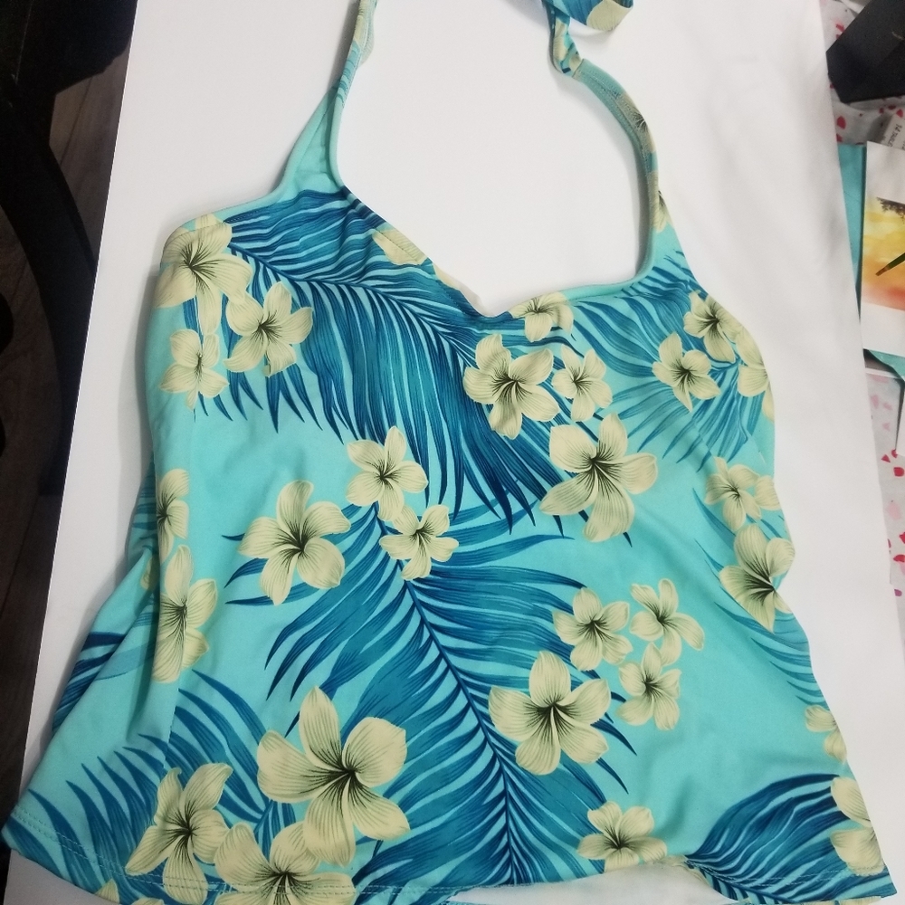 Cherokee Tropical Floral Tankini Swim Top size XXL